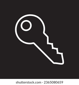 Key icon vector. Key logo design. Key vector icon illustration isolated on black background	