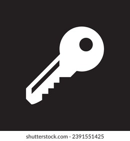 Key icon vector. Key logo design. Key vector icon illustration isolated on black background