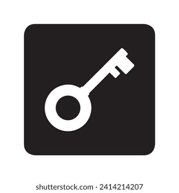 Vector de icono de clave. Diseño del logotipo de claves. Ilustración del icono del vector clave en cuadrado aislado en fondo blanco
