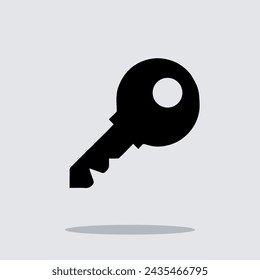 Key icon vector. Key logo design. Key vector icon illustration isolated on gray background