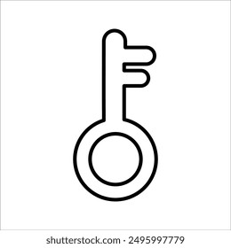 Key icon vector. Key logo design. Key vector icon illustration isolated on black and white background.