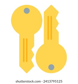 key icon vector or logo illustration flat color style 