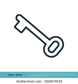 Key Icon Vector Logo Template Illustration Design. Vector EPS 10.