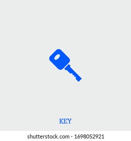 key icon. key vector on gray background