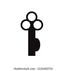 Vector de icono de clave en un fondo blanco