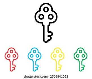 Key icon vector. Pin sign symbol in trendy flat style. Set elements in colored icons. Pointer vector icon illustration isolated on white background