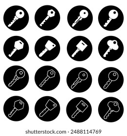 Key icon vector set. access illustration sign collection. close symbol. Lock logo.