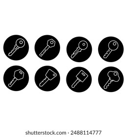 Key icon vector set. access illustration sign collection. close symbol. Lock logo.