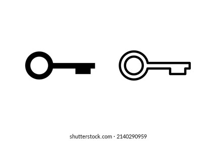 Vector de icono de clave. Signo y símbolo de clave.