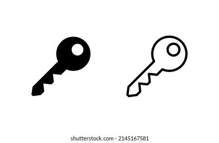 Vector de icono de clave. Signo y símbolo de clave.