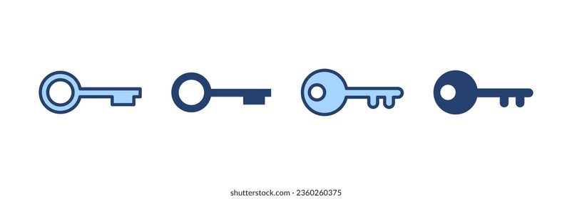 Vector de icono de clave. Signo y símbolo de clave.