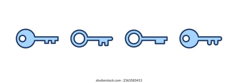 Schlüsselsymbol, Vektorgrafik. Schlüsselzeichen und Symbol.