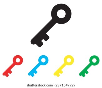 Key icon vector. Key icon sign symbol in trendy flat style. Set elements in colored icons. Key vector icon illustration isolated on white background
