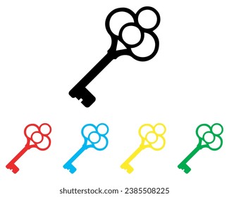 Key icon vector. Key icon sign symbol in trendy flat style. Set elements in colored icons. Key vector icon illustration isolated on white background