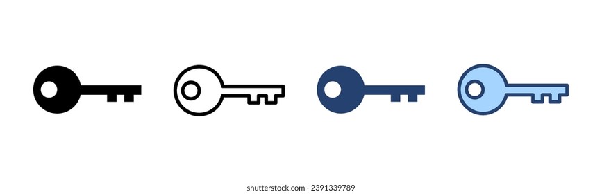 Vector de icono de clave. Signo y símbolo de clave.