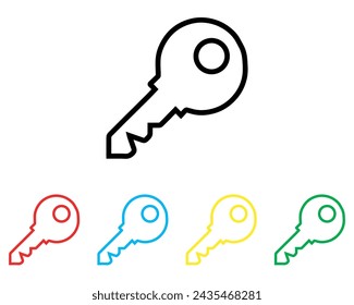 Key icon vector. Key icon sign symbol in trendy flat style. Set elements in colored icons. Key vector icon illustration isolated on white background
