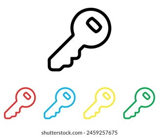 Key icon vector. Key icon sign symbol in trendy flat style. Set elements in colored icons. Key vector icon illustration isolated on white background