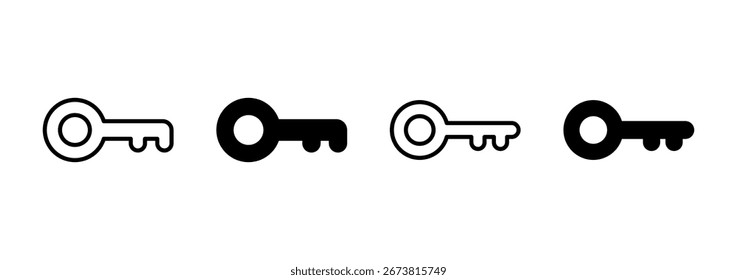Vector de icono de clave. Signo clave y símbolo.
