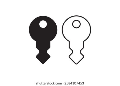 key icon vector silhouette isolated in white background