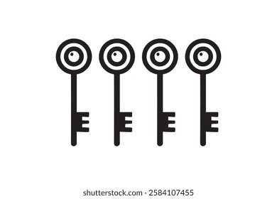 key icon vector silhouette isolated in white background