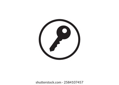 key icon vector silhouette isolated in white background