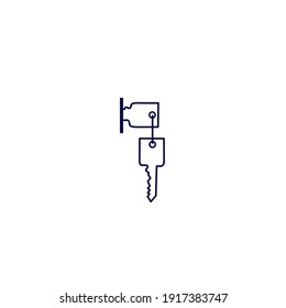 Key icon vector, simple sign illustration