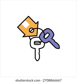 Stock de Vector de icono clave con ilustración aislada sobre fondo blanco