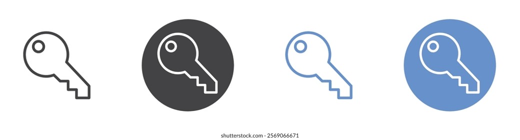 Key icon vector symbol outline sign