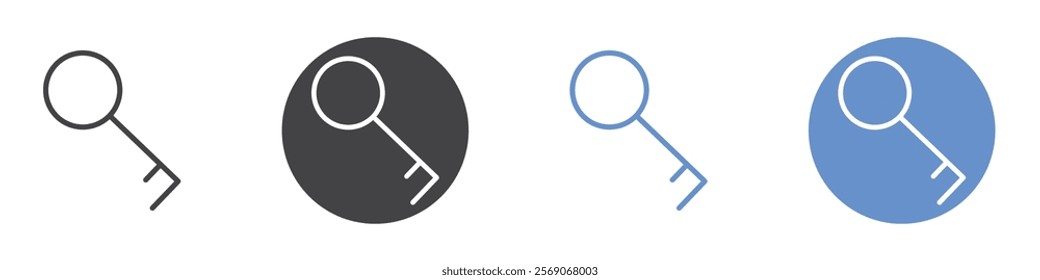 Key icon vector symbol outline sign