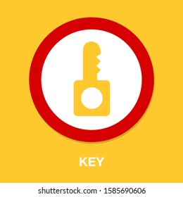 Key icon - vector key symbol. protection and security sign - vector lock symbol