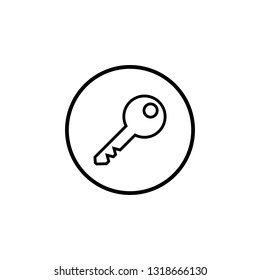 Key icon vector. Key vector icon. Key symbol for web site design