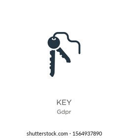 Key icon vector. Trendy flat key icon from gdpr collection isolated on white background. Vector illustration can be used for web and mobile graphic design, logo, eps10