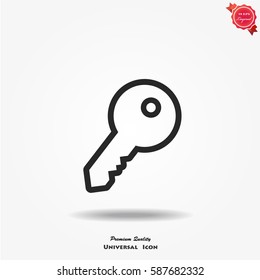 Key Icon vector in trendy flat style