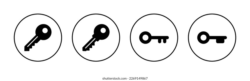 Vector de iconos clave para aplicaciones web y móviles. Signo y símbolo de clave.