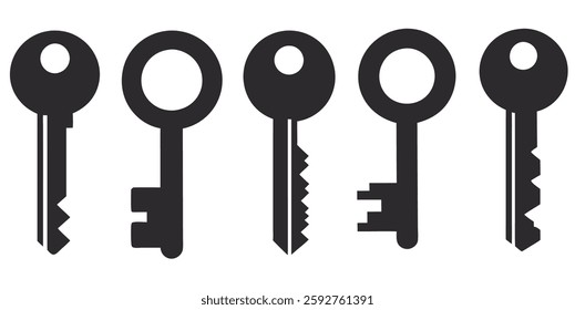 key icon. vintage key. antique key vector.  key silhouette