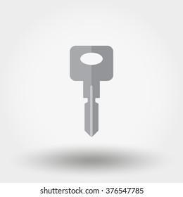 Key. Icon for web and mobile application. Vector illustration on a white background. Flat design style.