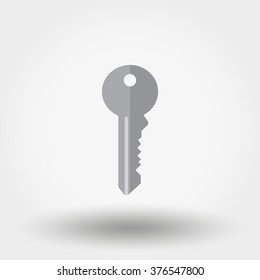 Key. Icon for web and mobile application. Vector illustration on a white background. Flat design style.
