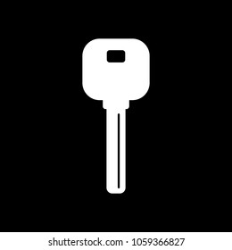 key icon. White icon on black background. Inversion