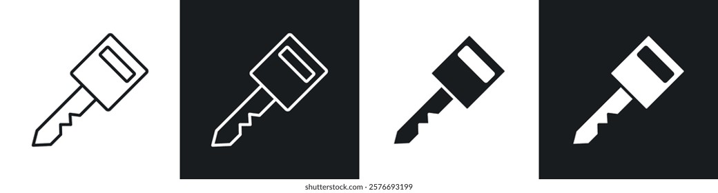 key icons collection in black and white solid and line style
