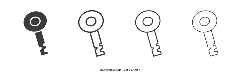key icons collection. vector set in black color