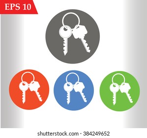 Key icons colored set.Vector illustration