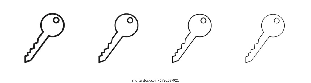 Iconos clave diseñados en estilo de contorno, línea y trazo