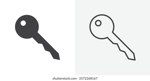 key icons. flat and line style set