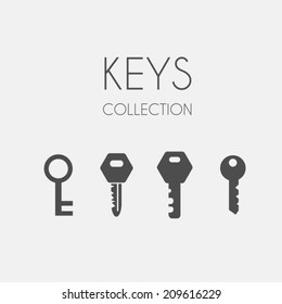 Key icons, flat style