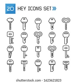 key icons line vector set