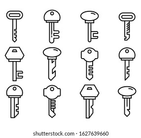 key icons line vector set