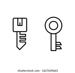 key icons line vector set