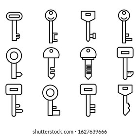 key icons line vector set