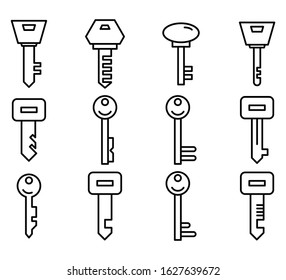 key icons line vector set