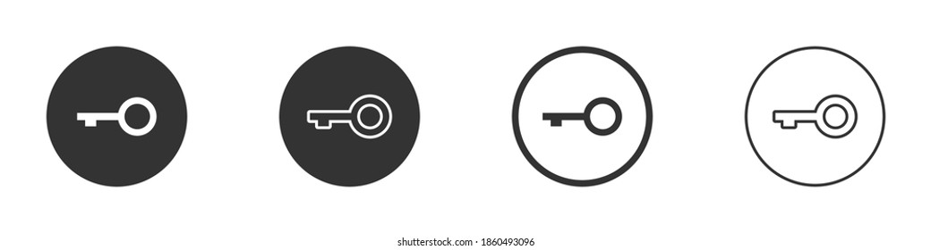 Key icons. Key linear and flat icons. Icon concept. Icons for web. Vector illustration